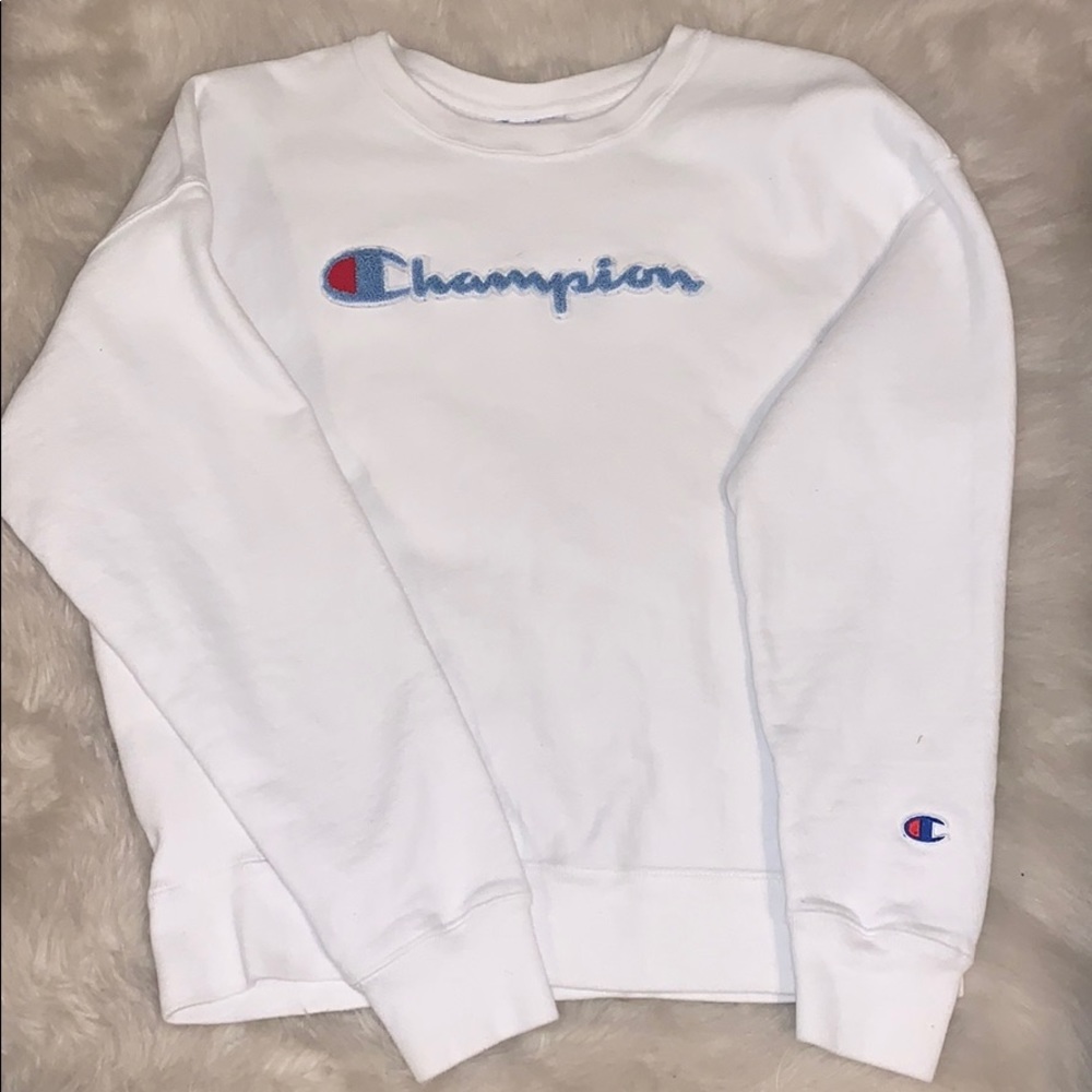 White Champion Crew Neck